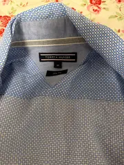 Vorschaubild 8 von Business Hemd Herren Blau Gemustert Gr. M Slim Fit Baumwolle