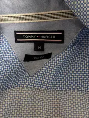 Vorschaubild 5 von Business Hemd Herren Blau Gemustert Gr. M Slim Fit Baumwolle