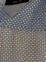 Vorschaubild 9 von Business Hemd Herren Blau Gemustert Gr. M Slim Fit Baumwolle