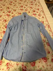 Vorschaubild 3 von Business Hemd Herren Blau Gemustert Gr. M Slim Fit Baumwolle