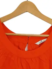 Vorschaubild 2 von Damen Top Bluse Gr. 40/L Orange Viskose Ärmellos Casual