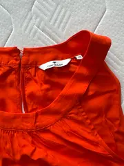 Vorschaubild 3 von Damen Top Bluse Gr. 40/L Orange Viskose Ärmellos Casual