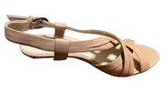 Vorschaubild 3 von Damen Sandaletten Gr. 39 Beige Leder Riemchen Absatz Elegant