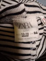 Vorschaubild 2 von Baby Mädchen Leggings gestreift Gr. 86 schwarz weiß Rippstrick