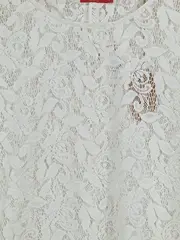 Vorschaubild 4 von EDC Damen Spitzen Top Gr. 40/L Weiß Spitze Kurzarm