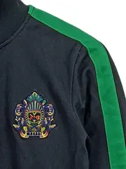 Vorschaubild 3 von Damen Trainingsjacke Schwarz Grün Emblem Stickerei Gr. M