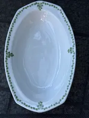 Vorschaubild 2 von Servierplatte Weiß Porzellan Klassisch Oval Blumendekor
