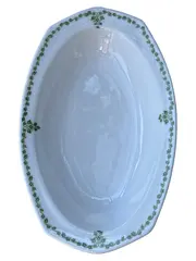 Vorschaubild 1 von Servierplatte Weiß Porzellan Klassisch Oval Blumendekor