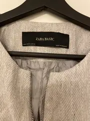 Vorschaubild 6 von Damen Leichter Mantel Gr. 42/XL Grau Fischgrätenmuster Reißverschluss