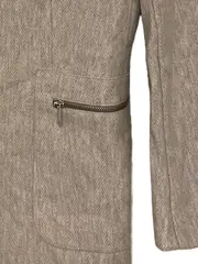 Vorschaubild 4 von Damen Leichter Mantel Gr. 42/XL Grau Fischgrätenmuster Reißverschluss