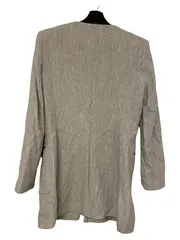 Vorschaubild 2 von Damen Leichter Mantel Gr. 42/XL Grau Fischgrätenmuster Reißverschluss