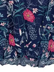 Vorschaubild 2 von Damen Langarmshirt Blumenmuster Gr. 44/XXL Casual Blau