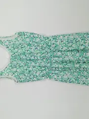 Vorschaubild 4 von Damen Sommerkleid Gr. 34/XS Blumenmuster Grün Trägerkleid