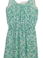 Vorschaubild 3 von Damen Sommerkleid Gr. 34/XS Blumenmuster Grün Trägerkleid