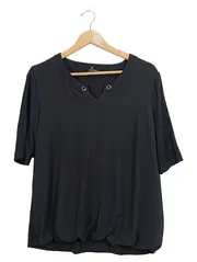 Vorschaubild 1 von Collection Damen T-Shirt Gr. 40 Schwarz Ösen Casual