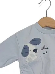 Vorschaubild 2 von Baby Pullover Gr. 56 Hund Applikation Little Me Blau Junge