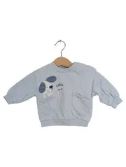 Vorschaubild 1 von Baby Pullover Gr. 56 Hund Applikation Little Me Blau Junge