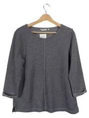 Vorschaubild 1 von Damen Pullover Gr. 40 L Grau Meliert Viskose 3/4 Arm Struktur Shirt