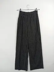 Vorschaubild 2 von Damen Stoffhose XS gestreift schwarz Casual Alltag Gr. W26 L32