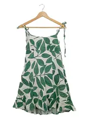 Vorschaubild 1 von Sommerkleid Damen Floral Leinen Minikleid Mehrfarbig S