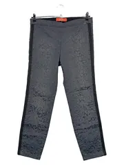 Vorschaubild 1 von Sensational Damen Stoffhose Gr. 40 Grau Floral Glitzer Seitenstreifen Elegant