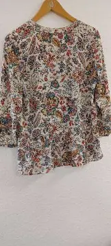 Vorschaubild 4 von BASIC Damen Bluse Blumenmuster Mehrfarbig Gr. 36 S