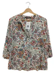 Vorschaubild 1 von BASIC Damen Bluse Blumenmuster Mehrfarbig Gr. 36 S