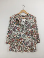 Vorschaubild 2 von BASIC Damen Bluse Blumenmuster Mehrfarbig Gr. 36 S