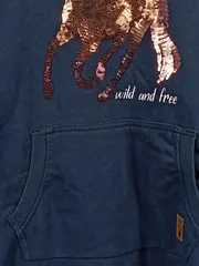 Vorschaubild 4 von Kapuzenpullover Blau Gr. 158 Pferd Pailletten wild and free