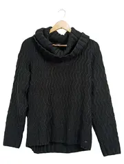 Vorschaubild 1 von Damen Pullover Rollkragen Strick Schwarz Gr. 40 L Strukturmuster