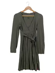 Vorschaubild 1 von EDC Damen Freizeitkleid Langarm Gr. XS Oliv Casual Baumwolle