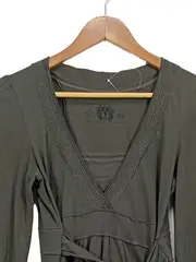 Vorschaubild 2 von EDC Damen Freizeitkleid Langarm Gr. XS Oliv Casual Baumwolle