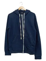 Vorschaubild 1 von Man Basic Sweatjacke Herren Gr. L Navy Blau Kapuze Reißverschluss
