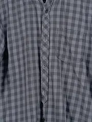 Vorschaubild 2 von Herren Freizeithemd Kariert Grau Baumwolle Gr. M Langarm