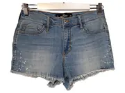 Vorschaubild 1 von Damen Jeans Shorts W27 Blau Cut-Off Destroyed Fransen