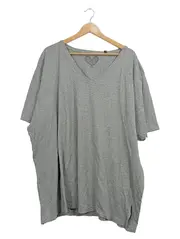 Vorschaubild 1 von Damen T-Shirt V-Ausschnitt Gr. 58/60 Grau Meliert Herz-Print