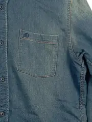 Vorschaubild 2 von Herren Jeanshemd Gr. 48/M Casual Blau Baumwolle Langarm