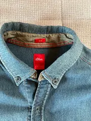 Vorschaubild 4 von Herren Jeanshemd Gr. 48/M Casual Blau Baumwolle Langarm