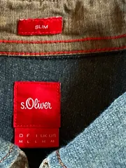 Vorschaubild 5 von Herren Jeanshemd Gr. 48/M Casual Blau Baumwolle Langarm