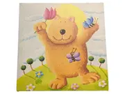 Vorschaubild 1 von EGERSTA Leinwandbild Bär Kinderzimmer Deko 25x25 cm Bunt