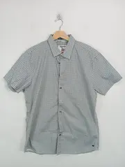 Vorschaubild 2 von Herren Freizeithemd Kurzarm Blau Gr. 38 Casual Muster