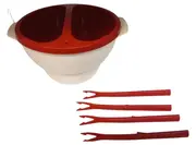 Vorschaubild 1 von Mikrowellen Popcorn Bereiter Set mit 4 Gabeln Rot Weiß