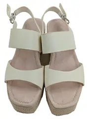 Vorschaubild 2 von Plateau Sandalen Damen Gr. 37 Beige Leder Schnalle Freizeit