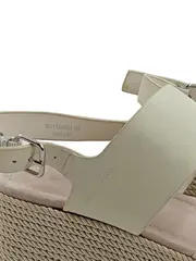 Vorschaubild 5 von Plateau Sandalen Damen Gr. 37 Beige Leder Schnalle Freizeit