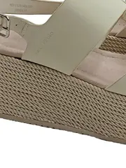 Vorschaubild 4 von Plateau Sandalen Damen Gr. 37 Beige Leder Schnalle Freizeit
