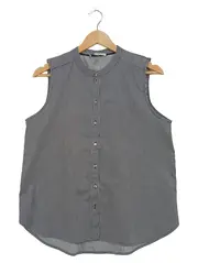 Vorschaubild 1 von Damen Bluse ärmellos gestreift blau weiß Gr. 38 M Baumwolle