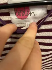 Vorschaubild 2 von Mädchen Langarmshirt Gr. 152 gestreift lila weiß Spitze