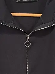 Vorschaubild 4 von Basic Damen Kapuzenpullover Hoodie Leopardenmuster Schwarz Gr. XS