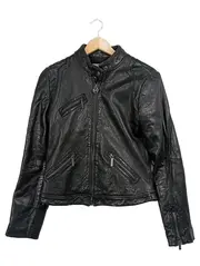 Vorschaubild 1 von Damen Lederjacke Schwarz Bikerstil Gr. S/36 Echtleder