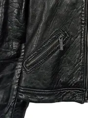 Vorschaubild 4 von Damen Lederjacke Schwarz Bikerstil Gr. S/36 Echtleder